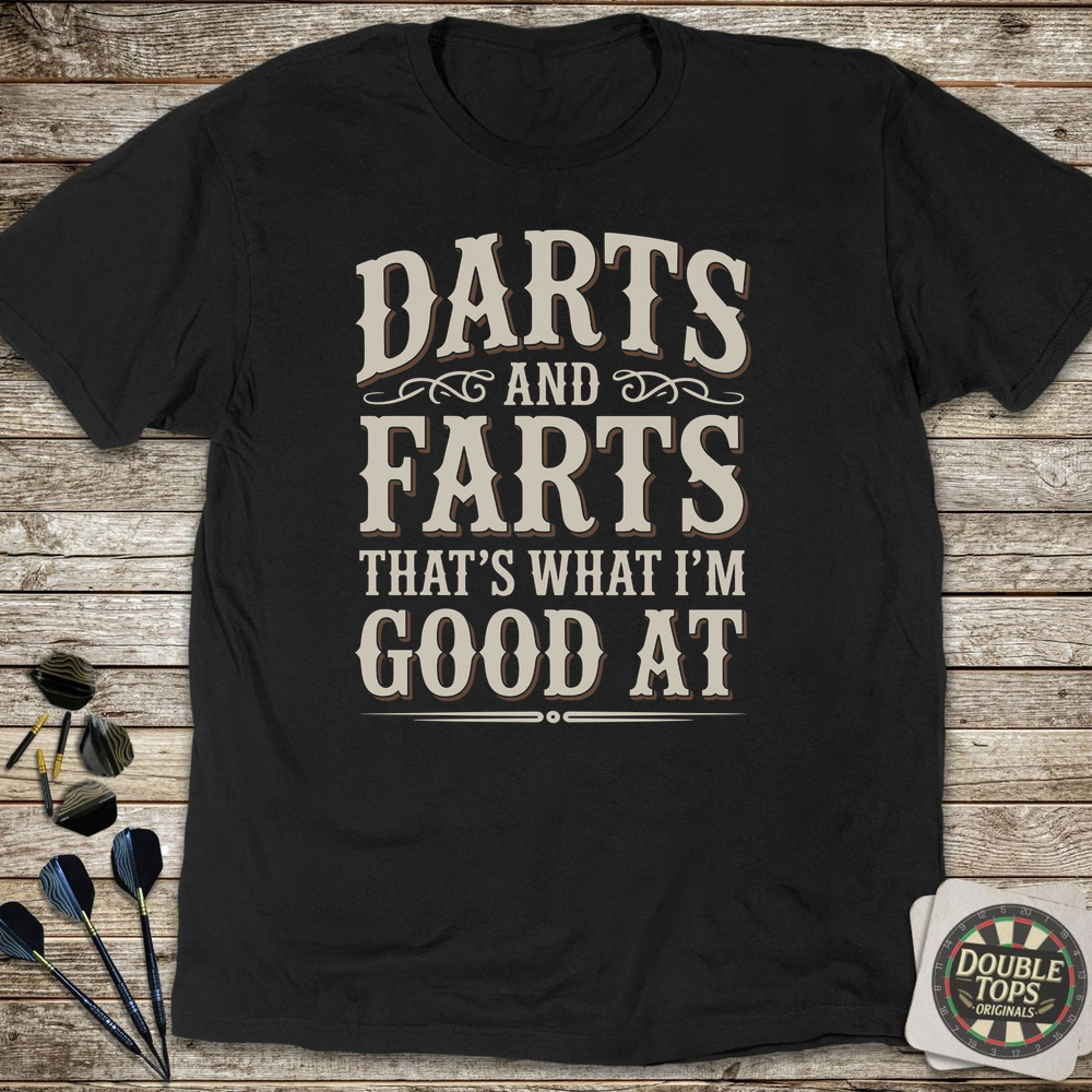 Darts And Farts Vintage T-Shirt - Black