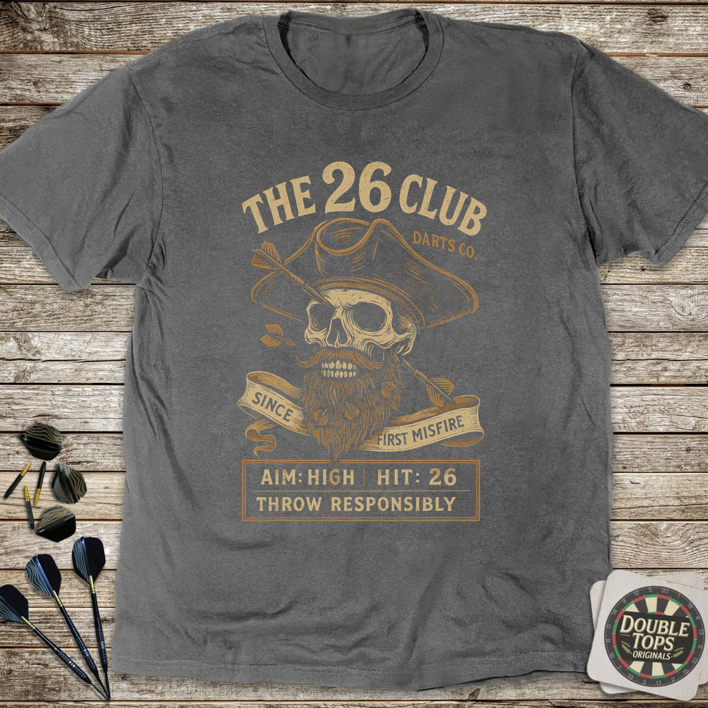 The 26 Club Darts Co T-Shirt - Charcoal