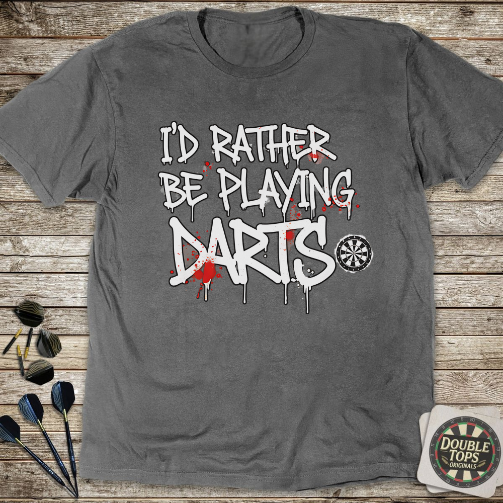 I'd Rather Be Playing Darts T-Shirt - Charcoal