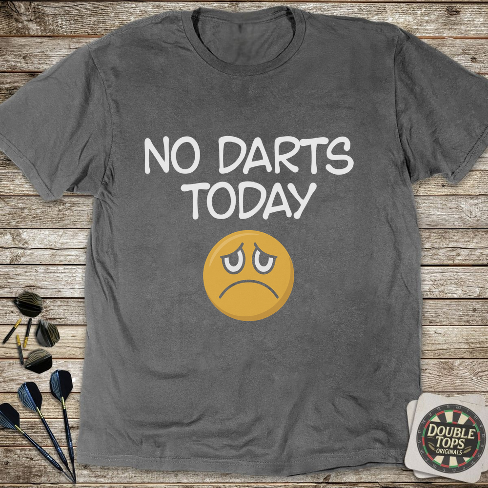 No Darts Sad Face T-Shirt - Charcoal