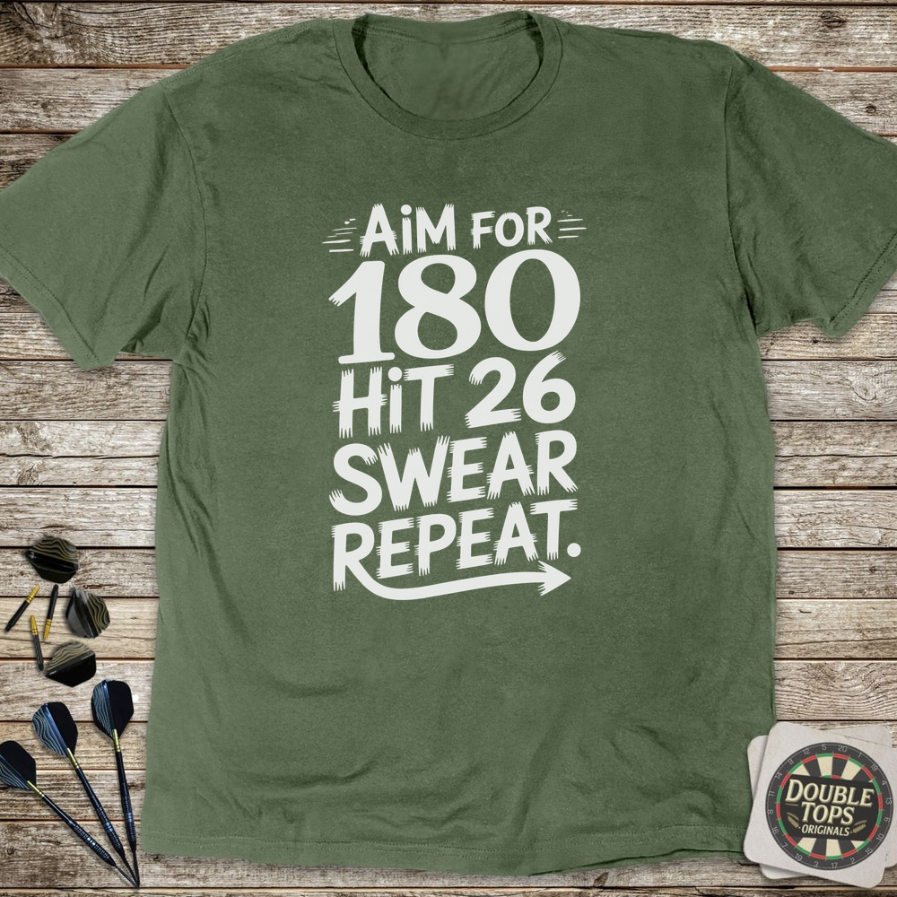 Aim For 180 Hit 26 T-Shirt - Military Green