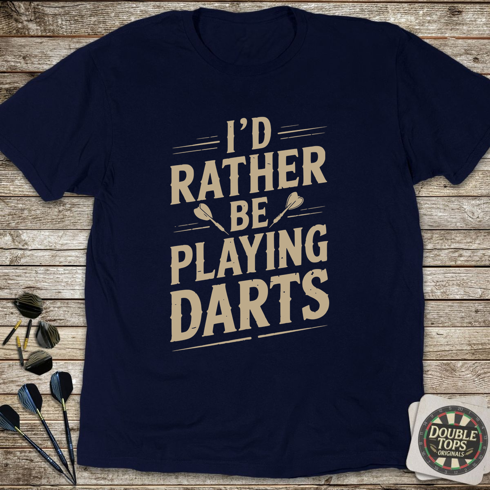 Rather Play Darts T-Shirt - Navy