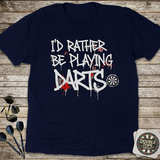 I'd Rather Be Playing Darts T-Shirt - Navy