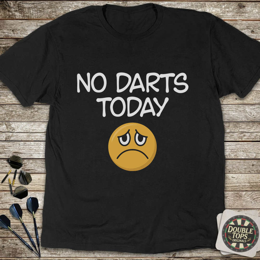 No Darts Sad Face T-Shirt - Black