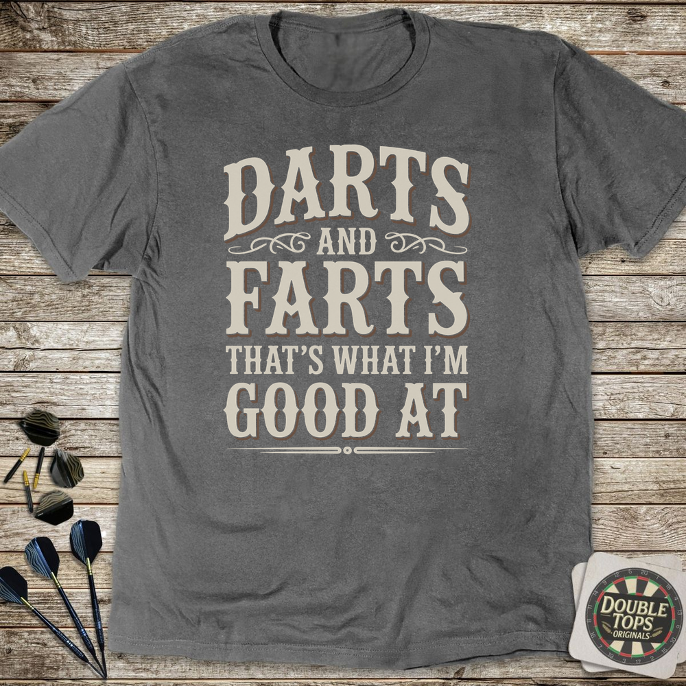 Darts And Farts Vintage T-Shirt - Charcoal