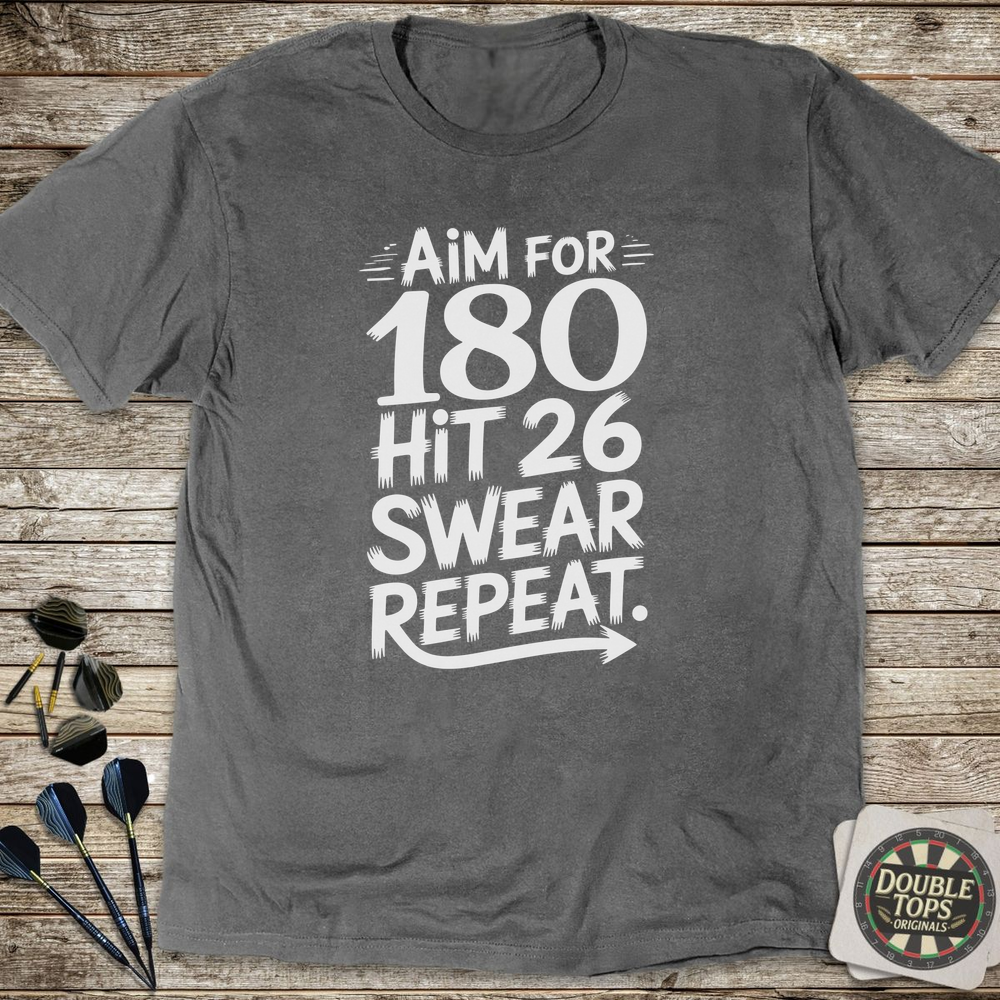 Aim For 180 Hit 26 T-Shirt - Charcoal