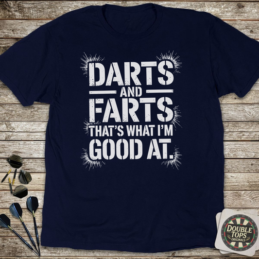 Darts And Farts Stencil T-Shirt - Navy