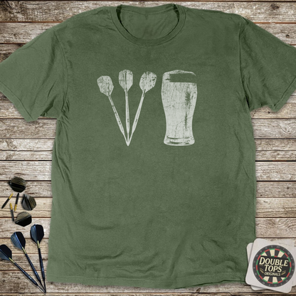 Darts And Beer All White T-Shirt