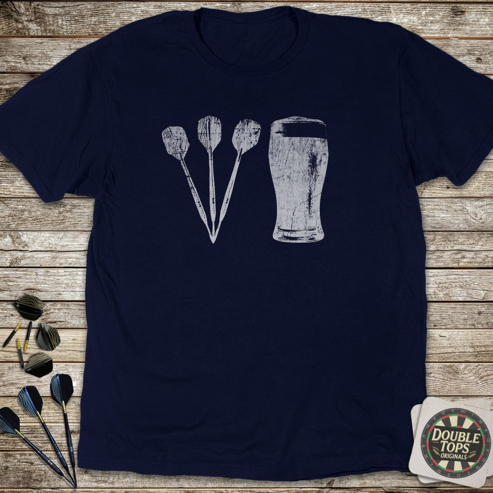 Darts And Beer All White T-Shirt